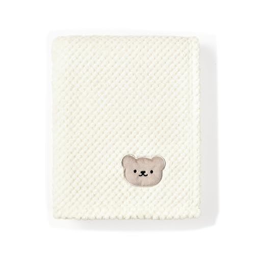 CREVENT 30''X40'' Cute Cozy Fluffy Warm Baby Blanket for Girls Infants Toddlers' Bedding Crib Cot Stroller, Baby Shower Birthday Newborn's Gift Pink- Bear