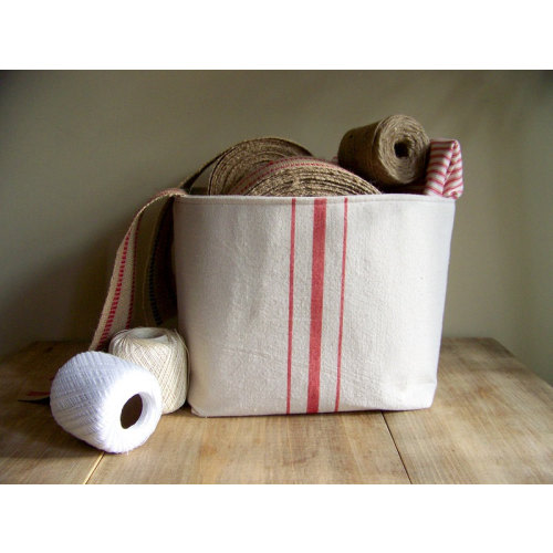 Hand-Painted Grainsack Basket: Sturdy home organization