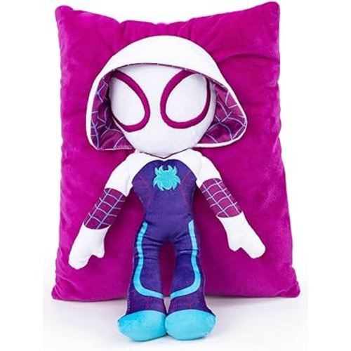 Marvel Spidey & His Amazing Friends Gwen Ghost Spider 3D Snuggle Pillow - Super Soft Plush Pillow - Measures 15 Inches