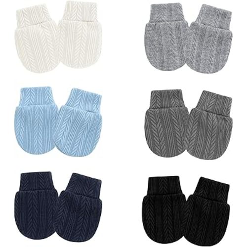 BEWDIO Elastic Newborn Baby Mittens, No Scratch Infant Toddler Mittens for Baby Boy Girl Gloves 0-6 Months