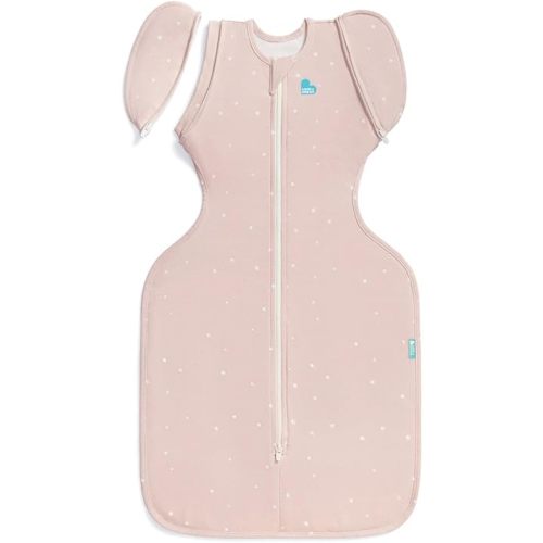 Love To Dream Swaddle Up™ Transition Bag, 1.0 TOG, 19-24 lbs, Stage 2, Zip-Off Wings, Gently Help Baby Transition from Being Swaddled to Arms Free When Showing Signs of Rolling, Powder Pink Twinkle