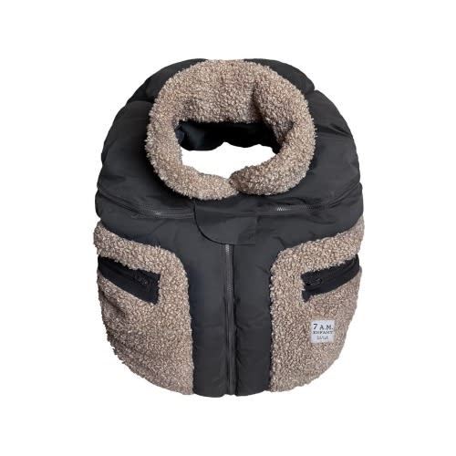 7 A.M. Faux Shearling Trim Car Seat Cocoon, One Size