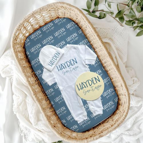 Personalized Baby Hospital Outfit Set: Minky Blanket, Hat, Romper & Name Sign