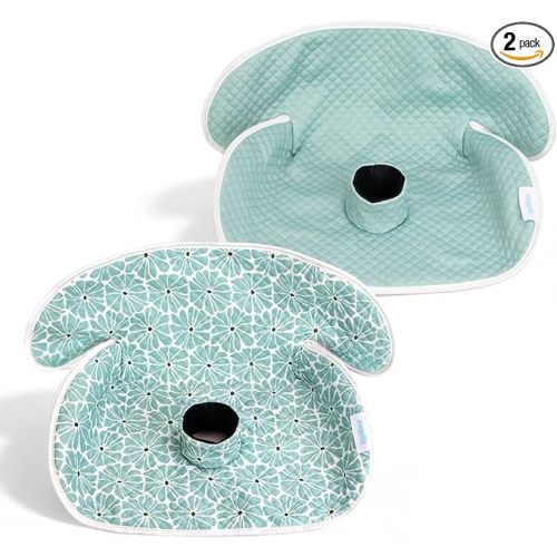 2 Pack Waterproof Baby Piddle Pads Carseat Potty Training Car Seat Protector, Waterproof Infant Car Seat Liner Cover to Prevent Pee, Leakproof and Washable (Green Flower)