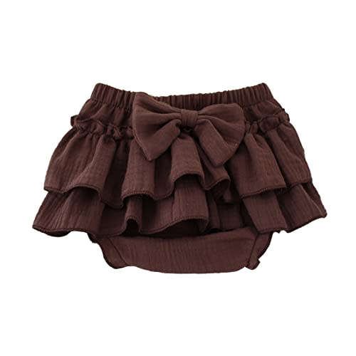 RUKOSU Baby Girls Bloomer Skirt Shorts Bowknot Cotton Gauze Ruffle Diaper Cover Shorts Briefs Cute Bloomers Underpants
