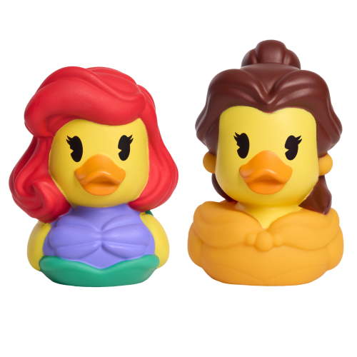 Dukalooz Disney Ariel and Belle Small Toy Duck 2 Pack, Collectible Toy Figure, for Kids Ages 3 and up