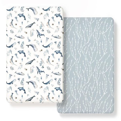 Jersey Knit Fitted Crib Sheets - Sea Fish