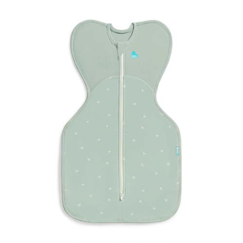 Love to Dream Swaddle Up Fleece 1.5 TOG Baby Sleep Sack, Arms Up Design, Twin Zipper, Small 8-13 lbs, Olive Twigs