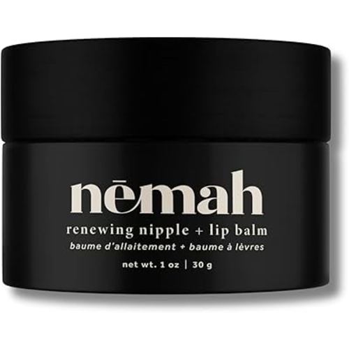 Nemah - Organic Nipple Balm, Nipple Cream Safe for Breastfeeding - 2-in-1 Nipple Butter & Lip Balm, Nursing Nipple Balm - Non-Greasy, Vegan, & Cruelty-Free - 1 oz.