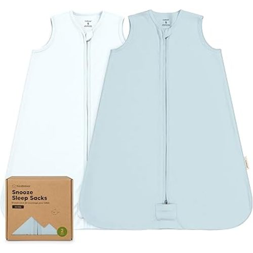 2-Pack Baby Sleep Sacks, Zipper Wearable Blanket - 0.5TOG Organic Cotton, Lightweight, Soft Cozy Infant Sleeping Sack 3-6 months, Easy to Wear Small Newborn Transition Swaddles Sleepsacks (Glacier)