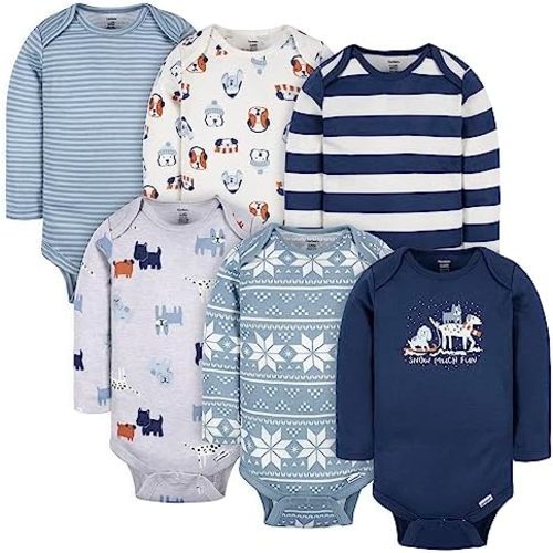 Gerber Baby Boys 6-Pack Long Sleeve Onesies Bodysuit