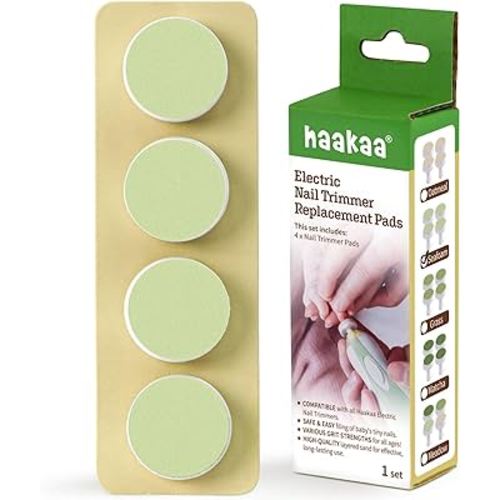 haakaa Electric Nail Trimmer Replacement Pads Baby Nail Trimmer Heads Compatible with All haakaa Nail Trimmers, Suitable for 3-6 Months, Seafoam
