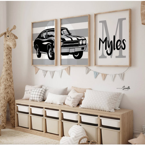 Chevelle SS Car Print: Vintage Chevrolet, Kids Playroom Decor