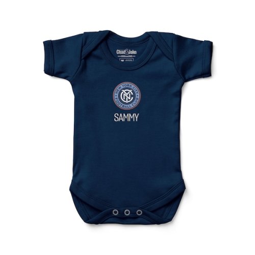 Infant New York City FC Chad & Jake Navy Logo Personalized Bodysuit