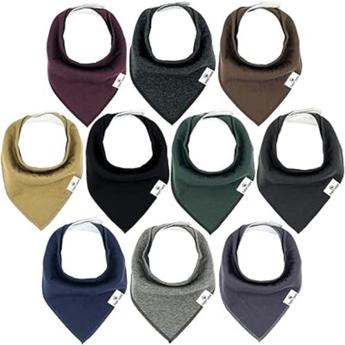 DiaperSquad's Baby Bibs for Drooling and Teething, Bibs for Boys, Baby Girl - Solid Cotton Baby Drool Bibs