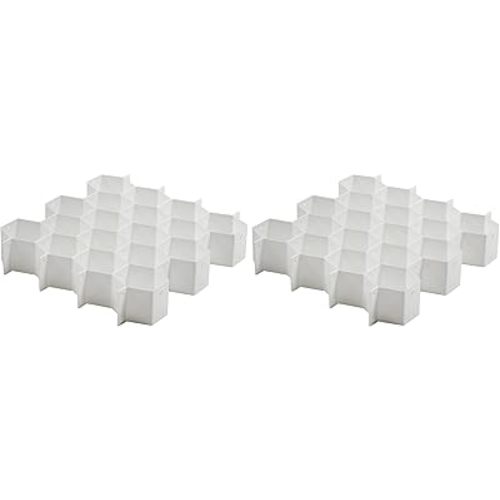 Whitmor 6025-3928 Honeycomb Drawer Organizer, 1 Count (Pack of 2), White