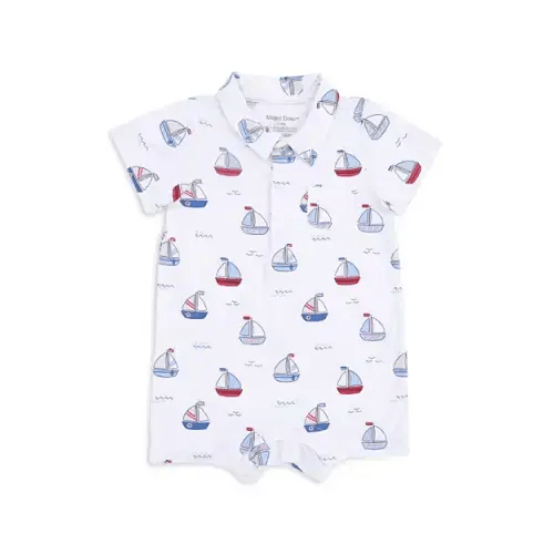 Boys' Bubbly Sailboats Polo Shortie Romper - Baby