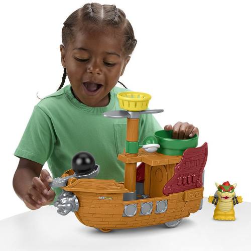 Fisher-Price Little People Bowser's Airship & Figure Toddler Toy