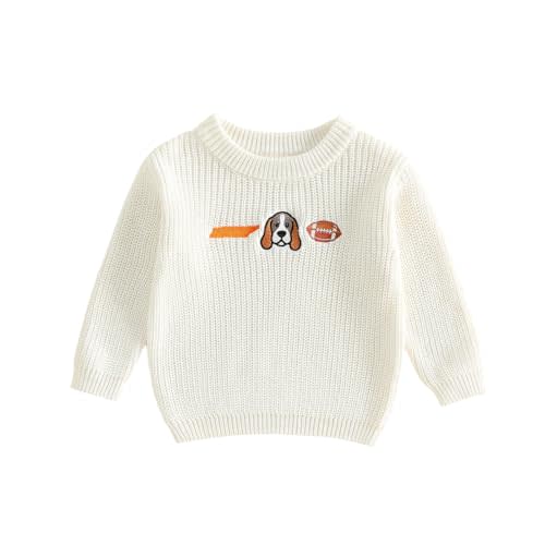 Baby Boy Football Outfit Long Sleeve Embroidered Sweater Pullover Knitwear Top Newborn Infant Boys Sweaters