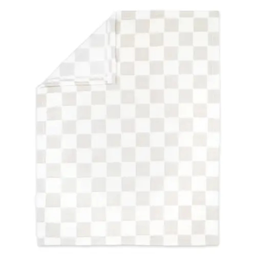 4Baby Burnout Blanket Natural Checkerboard | Baby Bunting NZ
