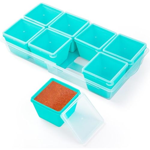 Silicone Freezer Molds Individual 4-Pack 2-Cup Portion Soup Cubes Freezer Tray with Lids for Food Storage