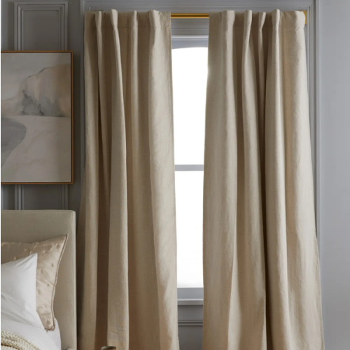 European Linen Room Darkening Curtain (Flax 48x84)