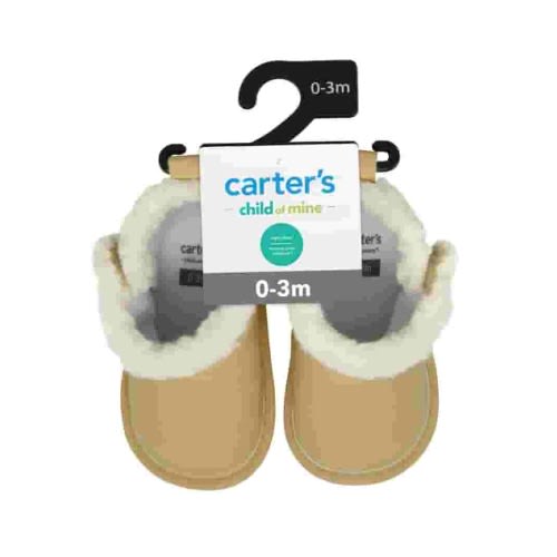 Carter's Child of Mine, Infant Girl Brown Fur Winter Boot, Size 0-6 Months