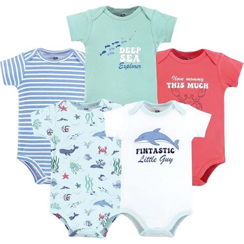 Hudson Baby Unisex Baby Cotton Bodysuits 5-pack