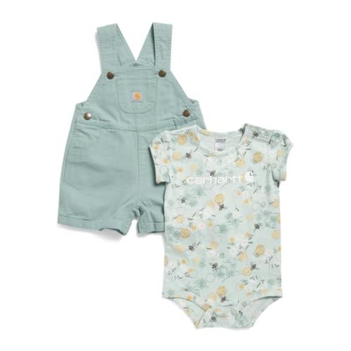 Carhartt baby-girls Short-sleeve Bodysuit Shortall Setinfant-and-toddler-clothing-sets
