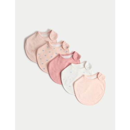 5 Pack Cotton Rich Bow Dribble Bibs