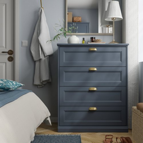 FÅGELFJÄLLET 4-drawer dresser - dark gray-blue 32 1/4x20 1/8x39 3/4 "