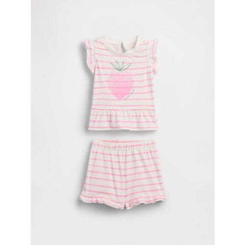 Baby Strawberry Ruffle Outfit Set