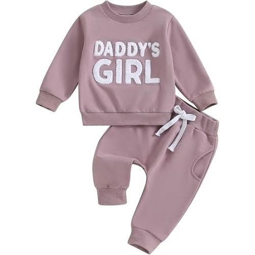 TheFound Toddler Girl Birthday Outfits Letter Print Crew Neck Long Sleeve Sweatshirts Top Long Pants 2Pcs Baby Girl Clothes