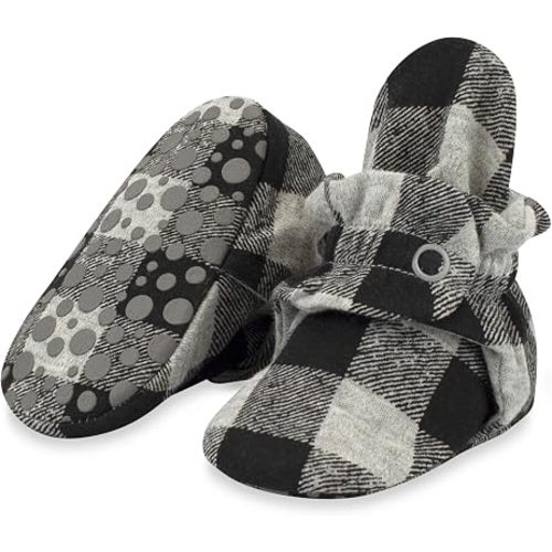 Zutano Unisex Organic Cotton Baby Booties, Stay-On and Non-Slip, Newborn to Toddler