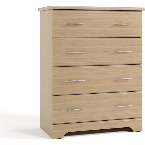 Storkcraft Brookside 4 Drawer Dresser (Driftwood) – GREENGUARD Gold Certified, Nursery Dresser for Kids Bedroom, Chest of Drawers