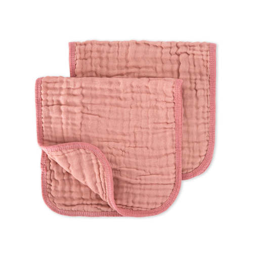 Muslin Burp Cloth 2pk - Rose Pink