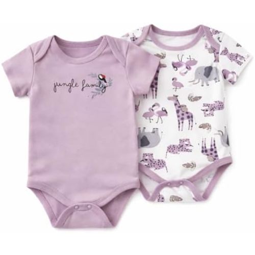 100% Turkish Cotton Baby Bodysuit 2-Pack | Unisex Short Sleeve Snap-Bottom Playwear for Newborn to 24 Months