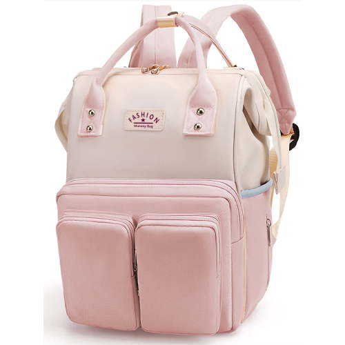 Lvelia Diaper Bag Backpack, Waterproof Nappy Bag, Large Capacity, Anti-Theft, Pink