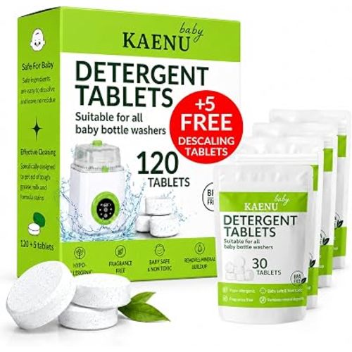 120Pcs Detergent Soap Tablets for Baby Bottle Washer- Compatible with all Baby Bottle Washers, Baby Brezza, Momcozy & GROWNSY - Effective Cleaning with Safe Highly Concentrated Formula