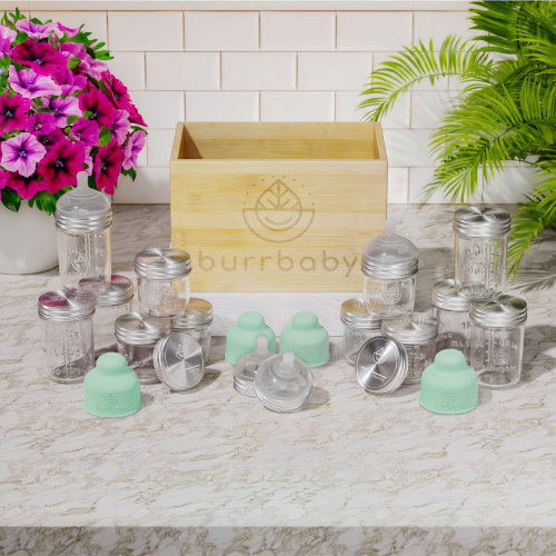 Burrbaby Portable Pro Bundle bottles and milk storage