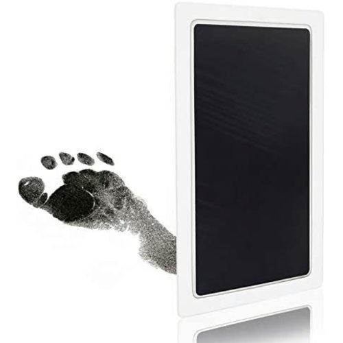 Large Clean Touch Ink Pad for Baby Handprints and Footprints – Inkless Infant Hand & Foot Stamp – Safe for Babies, Doesn’t Touch Skin – Perfect Family Memory or Gift, Black Print Kit by Tiny Gifts