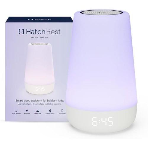Hatch Rest Baby Sound Machine, Night Light | 2nd Gen | Registry Essential, Sleep Trainer, Routine Builder, Time-to-Rise Alarm Clock, White Noise Soother, Nursery Stories, Toddler Kids Bedroom (Wi-Fi)