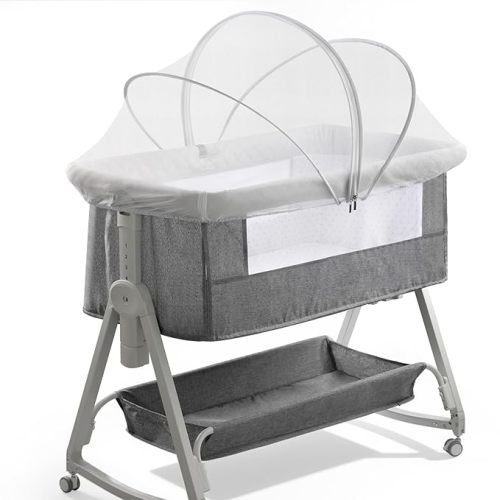 jiangcha Bassinet Cover Mosquito Net - Breathable Mesh Canopy with 2-Way Zipper, Keep Cats & Insects Out for Baby Bassinet/Bedside Sleeper/Travel Crib, Portable with Storage Bag(White-Small)
