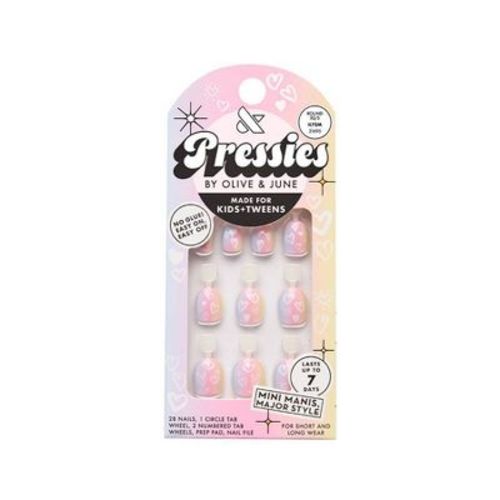 Olive & June Pressies Fake Nails - XS/S Round - ILYSM - 28ct