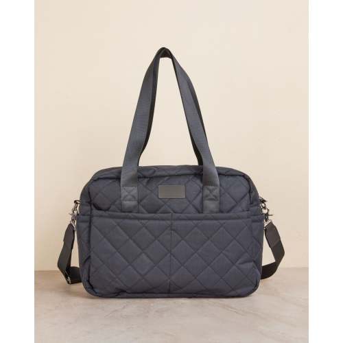 Black Quilted Nappy Bag