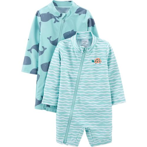 Simple Joys by Carter's Baby Boys' 2-Pack 1-piece Zip Rashguards