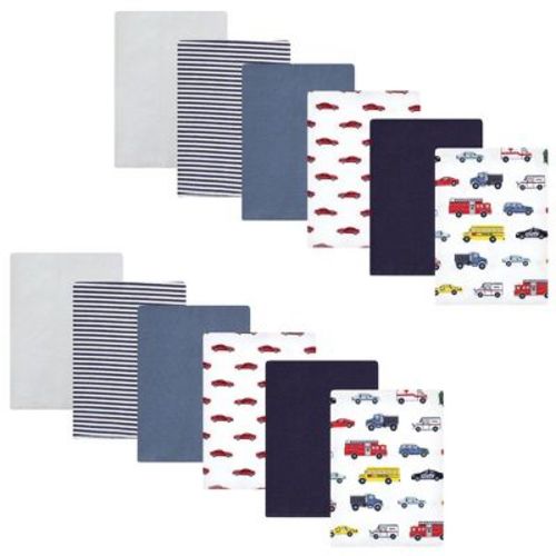 Hudson Baby Infant Boy Cotton Flannel Burp Cloths Bundle, Going Places, One Size