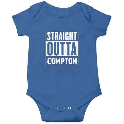 STRAIGHT OUTTA COMPTON Onesie Kids's Short Sleeve Onesie 12M Royal sold by Max Ivanoff | SKU 1069657 | Printerval