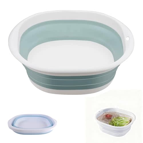 Portable Wash Basin-Foldable Plastic Buckets,Portable Pool Foot Wash Tub,Space Saving Multifunction Use,Large Capacity,for Dishwashing Washing Fruit Vegetables Laundry Hiking Outdoor Travel (S)