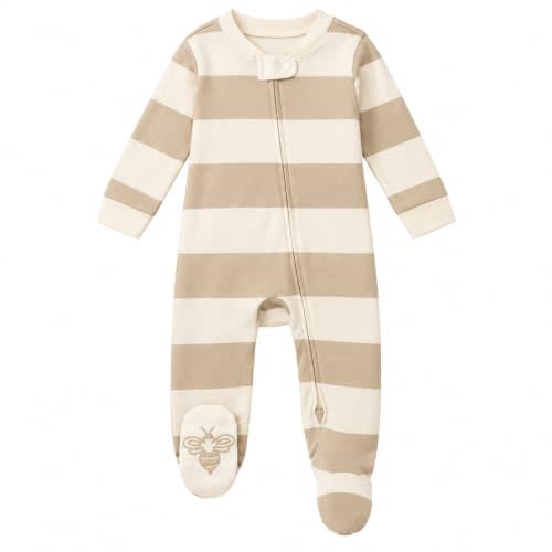Burt's Bees Baby Baby Boys' Sleep and Play Pjs, 100% Organic Cotton One-piece Zip Front Romper Jumpsuit Pajamas